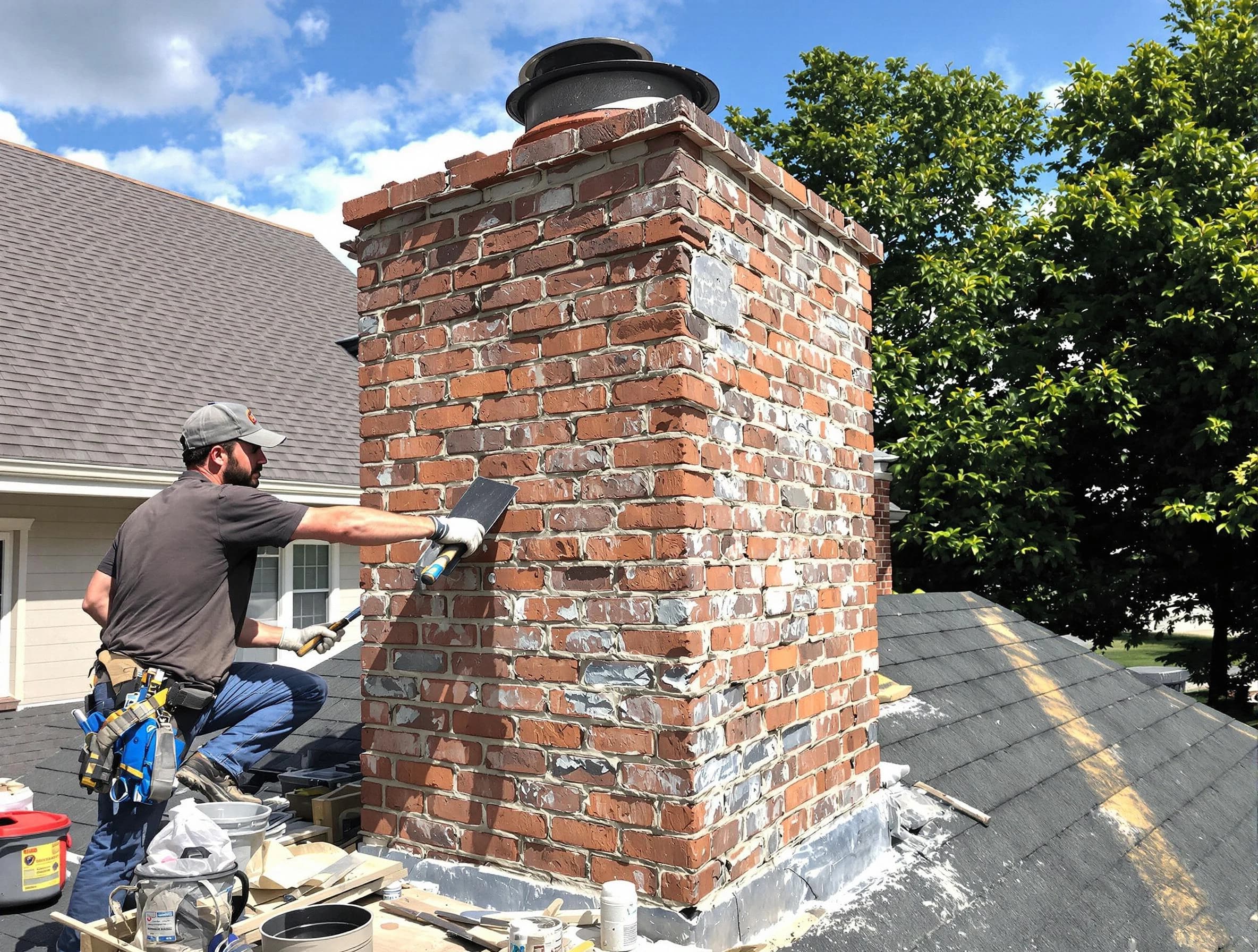 Completed chimney rebuild by Highland Lakes Chimney Sweep in Highland Lakes, AL