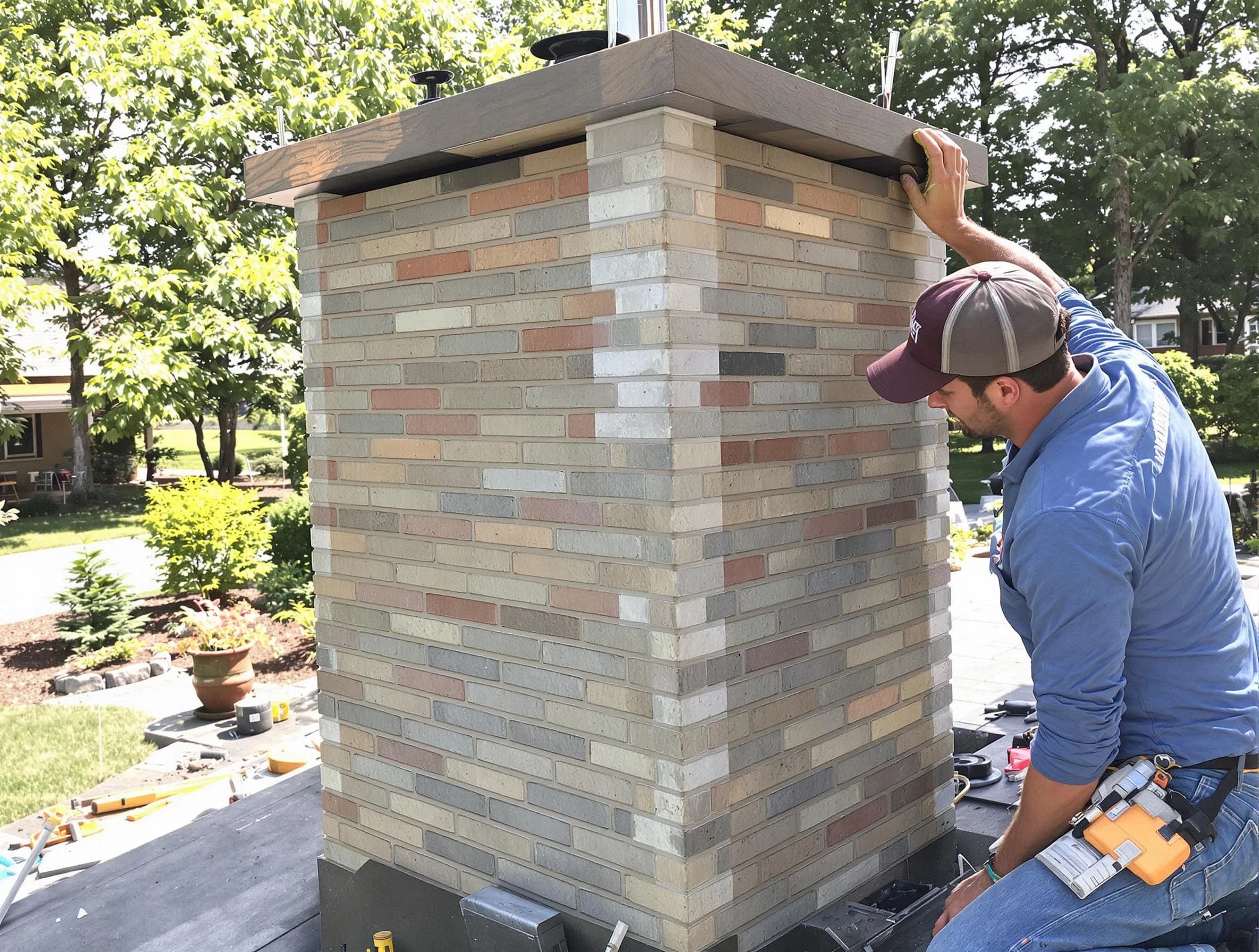 Highland Lakes Chimney Sweep completing a modern chimney remodel in Highland Lakes, AL