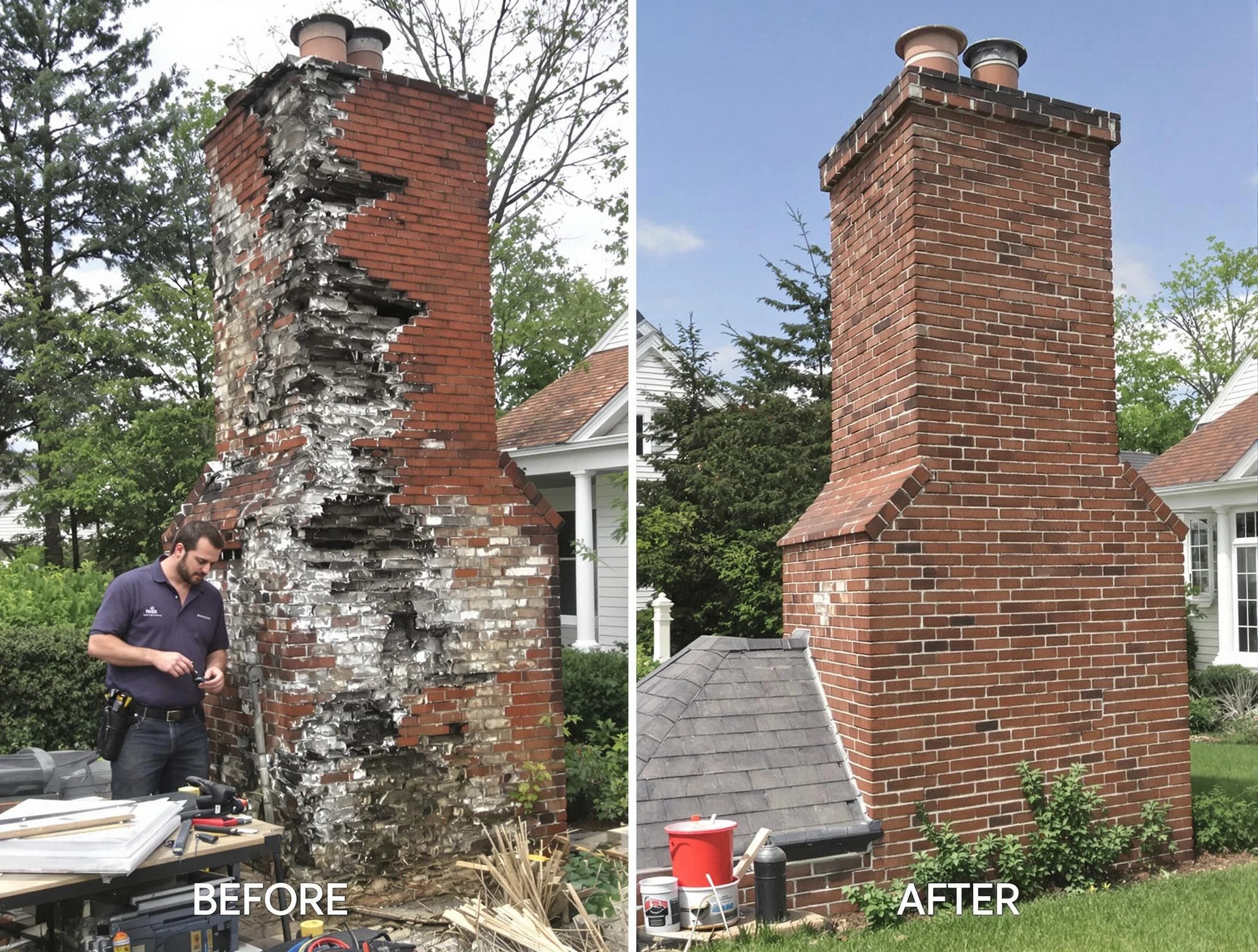 Highland Lakes Chimney Sweep performing a full chimney restoration in Highland Lakes, AL