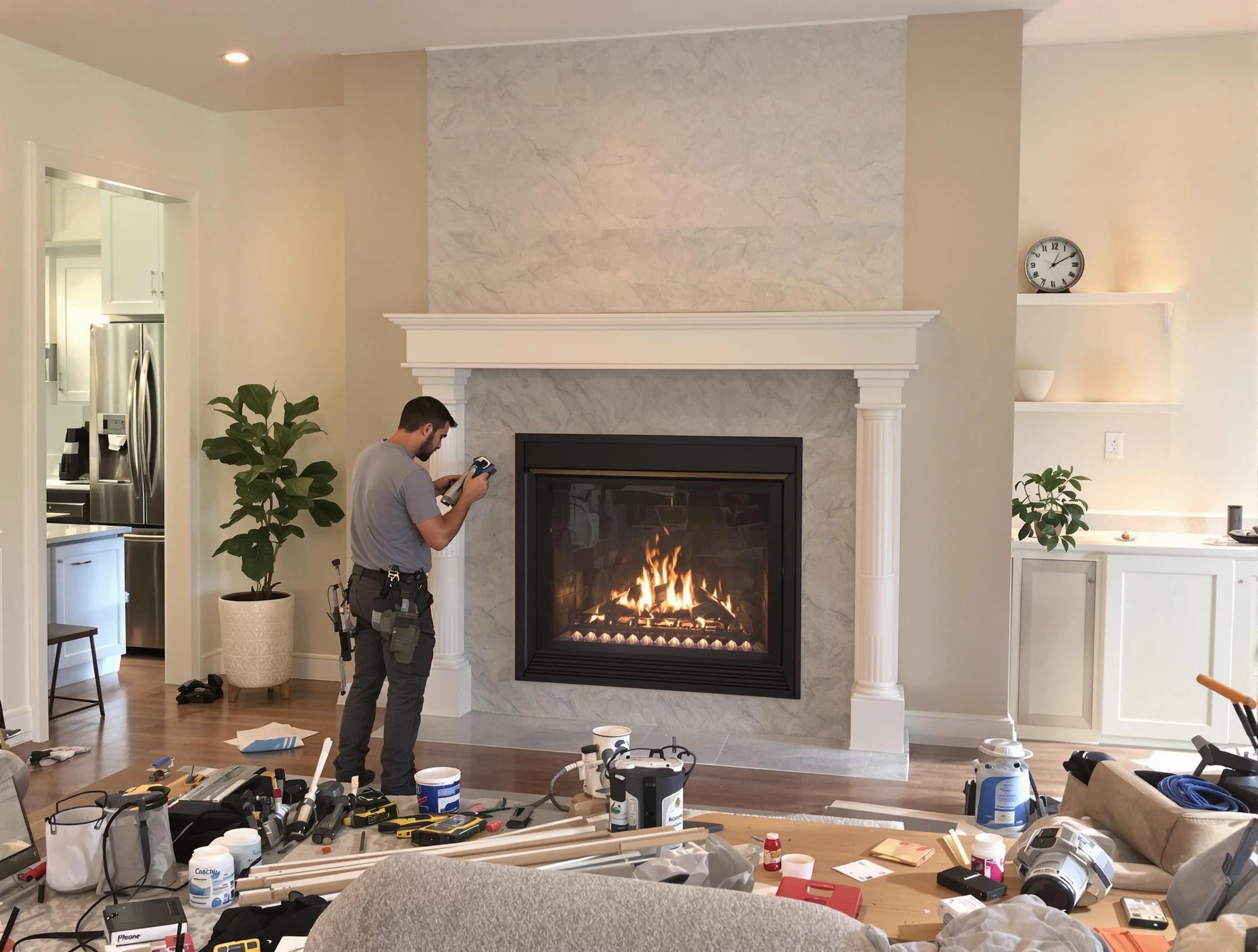 Newly installed fireplace by Highland Lakes Chimney Sweep in Highland Lakes, AL