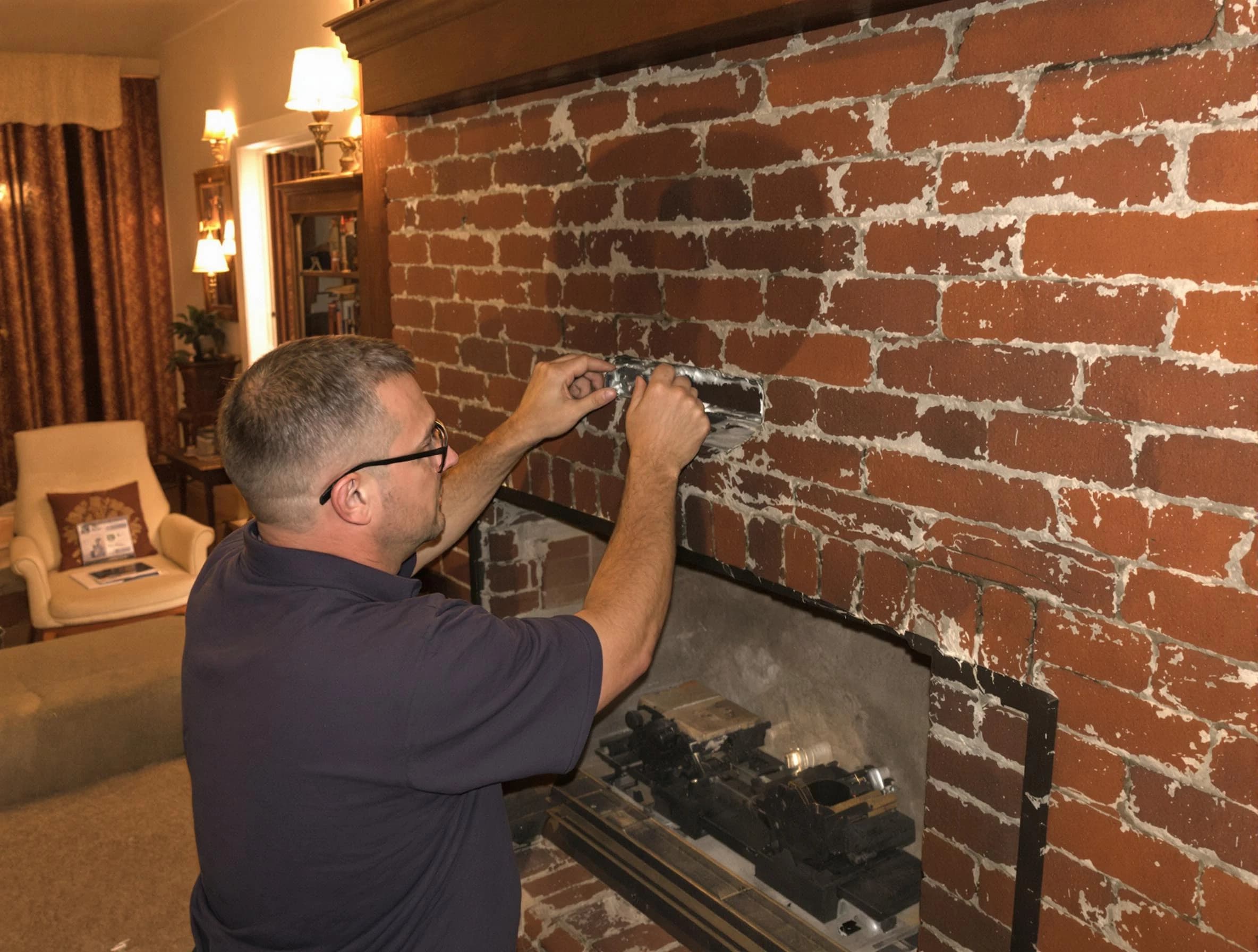 Highland Lakes Chimney Sweep expert fixing a fireplace in Highland Lakes, AL