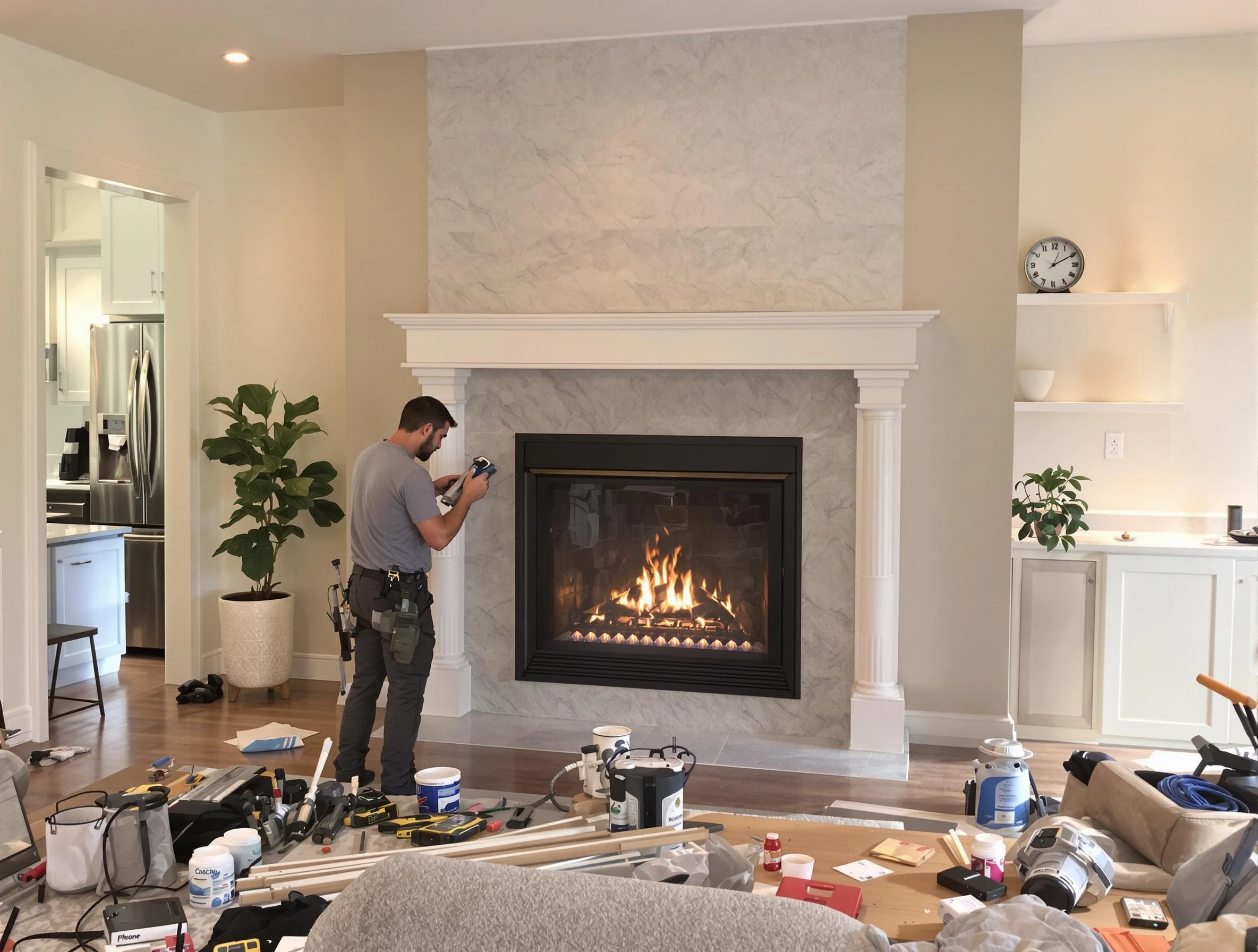 Newly installed fireplace by Highland Lakes Chimney Sweep in Highland Lakes, AL